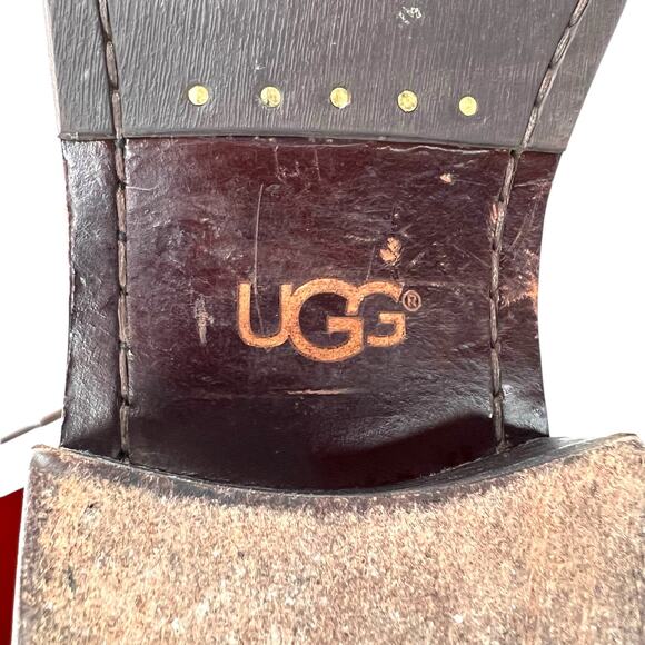 UGG Women's Jena Fashion Boots in Brown Leather Women's Size 8 - Picture 16 of 16